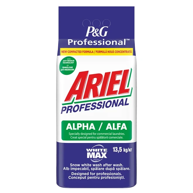 ARIEL Professional Alfa White Max enzymatický prášok 13,5 kg ARIEL Professional Alfa White Max enzymatický prášok 13,5 kg
