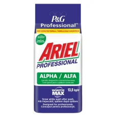 ARIEL ALFA WHITE MAX enzymatický prací prášok 13,5 kg