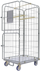 Kontajnerový vozík KV2 na bielizeň, pozinkovaný