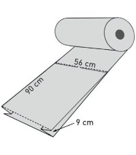 LDPE trhacia fólia, 56+9+9 cm