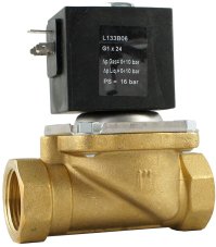 Elmag. parný ventil, G1″, priamy, 14W, Ø 18,5mm, PTFE 230V/50Hz